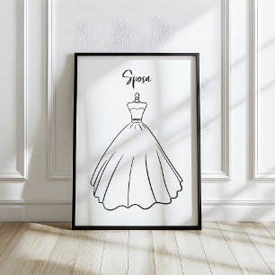 Launische italienische Brautkleid-Kunst Poster