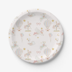 Launische Karussell-Baby-Shower-Platte Pappteller