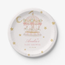 Launische Karussell-Baby-Shower-Platte