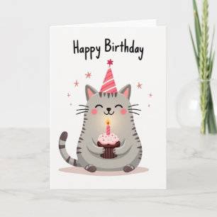 Launische Katze-Cupcake-Grußkarte Karte