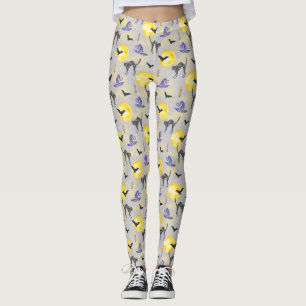 Launische Katze & Hexenhut Halloween Leggings