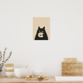 launische Katze im Fischglas Poster (Küche)