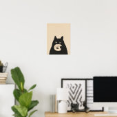 launische Katze im Fischglas Poster (Heimbüro)