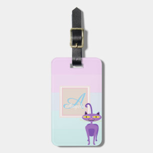 Launische Katze Ombre gestreift Monogramm-Persona Gepäckanhänger