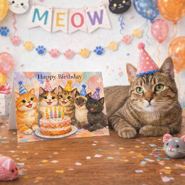 Launische Katzen-Geburtstagsfeier Süße Party Katze Karte