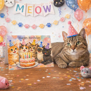 Launische Katzen-Geburtstagsfeier Süße Party Katze Karte