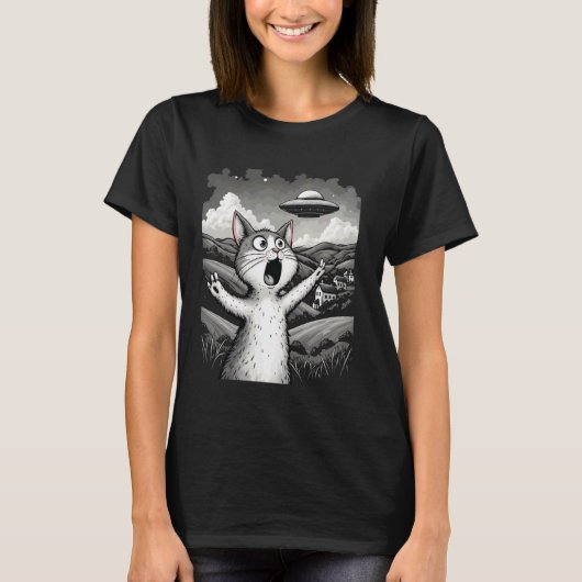 Launische Katzen-UFO T-Shirt (Vorderseite)
