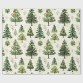 Launische Kiefernbaum-Muster Geschenkpapier (Flach)