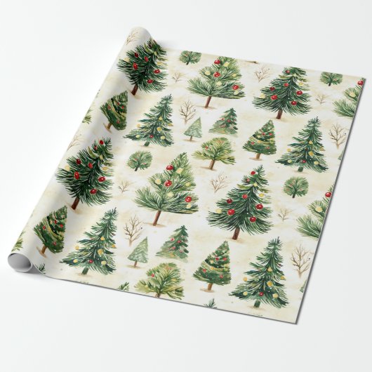 Launische Kiefernbaum-Muster Geschenkpapier (Ungerollt)