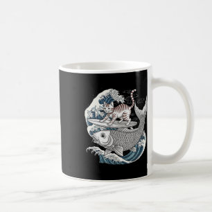 Launische Kitty Surft Koi Fisch Japanische Welle O Kaffeetasse