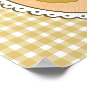 Launische Kokette Birne mit Gingham-Hintergrund Poster (Ecke)