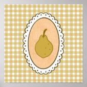 Launische Kokette Birne mit Gingham-Hintergrund Poster (Vorne)