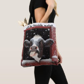 Launische Kuh Roter Scheunenbauernhof Tasche (Von Nahem)