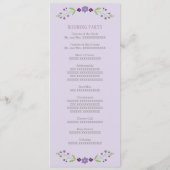 Launische Lavendel-Volk-Blumen-Hochzeit Programm (Rückseite)