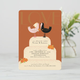 Launische Liebesvögel Hochzeitstorte Paare Shower Einladung