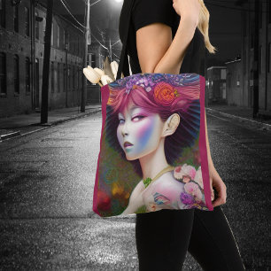 Launische Mädchen Gesicht Nymphe Fee Hexe Magische Tasche