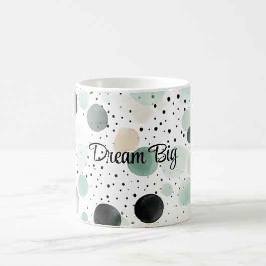 Launische Minze Schwarz Creme Punkte Kaffeetasse (Mittel)