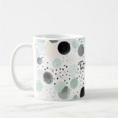 Launische Minze Schwarz Creme Punkte Kaffeetasse (Links)