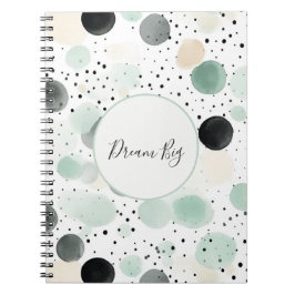 Launische Minze Schwarz Creme Punkte Notizblock