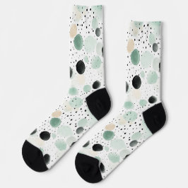 Launische Minze Schwarz Creme Punkte Socken