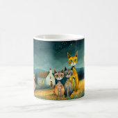 Launische Mitternachtsgarten-Volkskunstkatzen Kaffeetasse (Mittel)