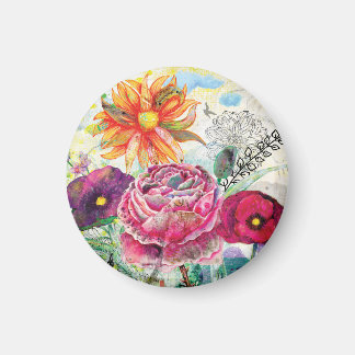Launische Mixed-Media-Collage-Kunst Magnet