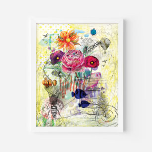 Launische Mixed-Media-Collage-Kunst Poster