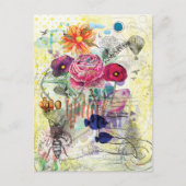 Launische Mixed-Media-Collage-Kunst Postkarte (Vorderseite)