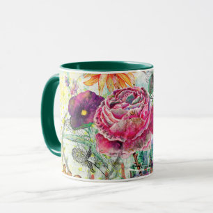 Launische Mixed-Media-Collage-Kunst Tasse