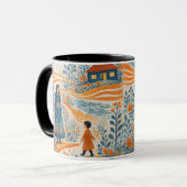 Launische Mutter-und-Kind-Volksillustration Tasse (Vorderseite Links)