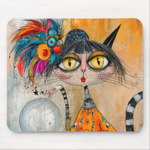 Launische Mystische Wahrsagerkatze Mousepad