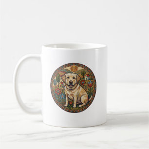 Launische Naive Kunst Gelber Labrador Kaffeetasse