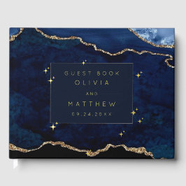 Launische Navy Celestial Hochzeit Gästebuch