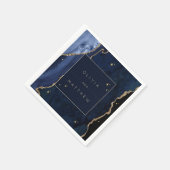 Launische Navy Celestial Hochzeit Serviette (Ecke)