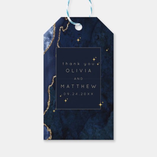 Launische Navy Himmels-Hochzeit Geschenkanhänger (Vorderseite)