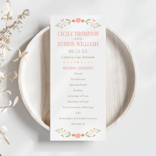Launische Pfingstrosen-Volks-Blumen-Hochzeit Programm