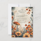 Launische Pilzwald-Hochzeit RSVP Karte (Vorderseite)