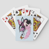 Launische Pinke Fee Blaue Fantasie Musiknote Spielkarten (Rückseite)