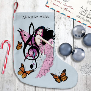 Launische Pinke Feen Blaue Fantasie Musiknote Kleiner Weihnachtsstrumpf