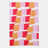 Launische Quadrate Rot Orange Pink  Geschirrtuch (Vertikal)