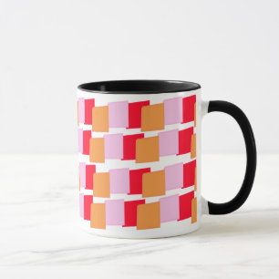 Launische Quadrate Rot Orange Pink Tasse