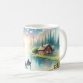 Launische Regenbogen-Erde Fantasy-Szene Kaffeetasse (VorderseiteRechts)