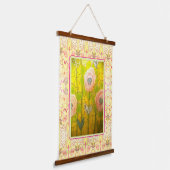 Launische rosa Blumen - Wandteppich Mit Holzrahmen (Gewinkelt)