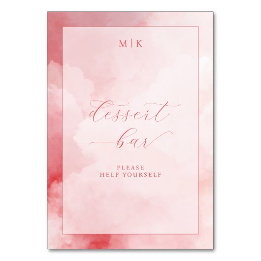 Launische rosa Dessertbar Tischnummer (Vorderseite)