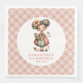 Launische Rosa Feen-6.-Geburtstagsfeier Serviette (Vorderseite)