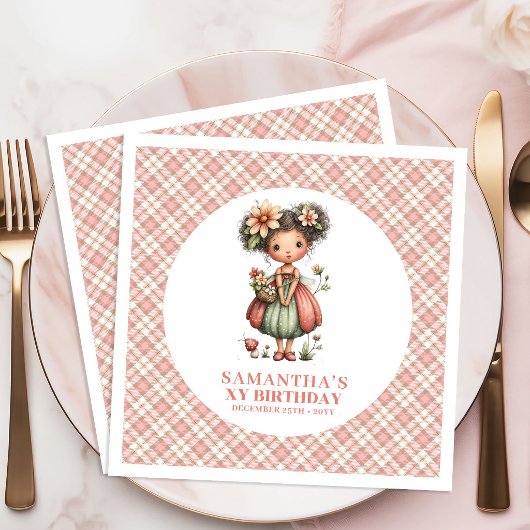 Launische Rosa Feen-6.-Geburtstagsfeier Serviette