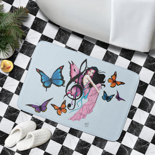 Launische rosa Feen- Blaue Fantasie Noten Badematte