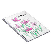 Launische rosa Wasserfarben-Blumen Notizblock (Rechte Seite)