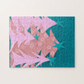 Launische rosa Weihnachtsbäume Puzzle (Horizontal)