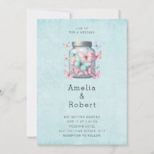 Launische Schmetterlinge in einem Hochzeitsglas